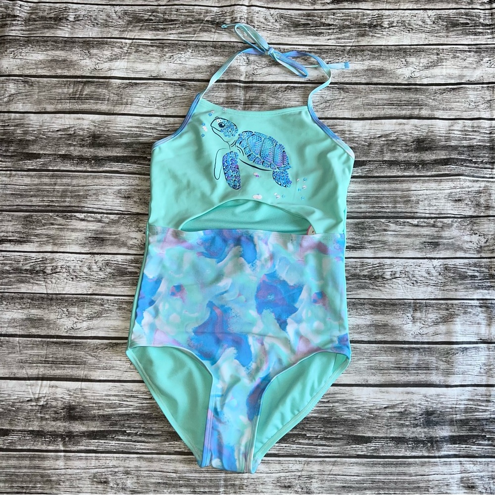Justice girls bathing suit size 14